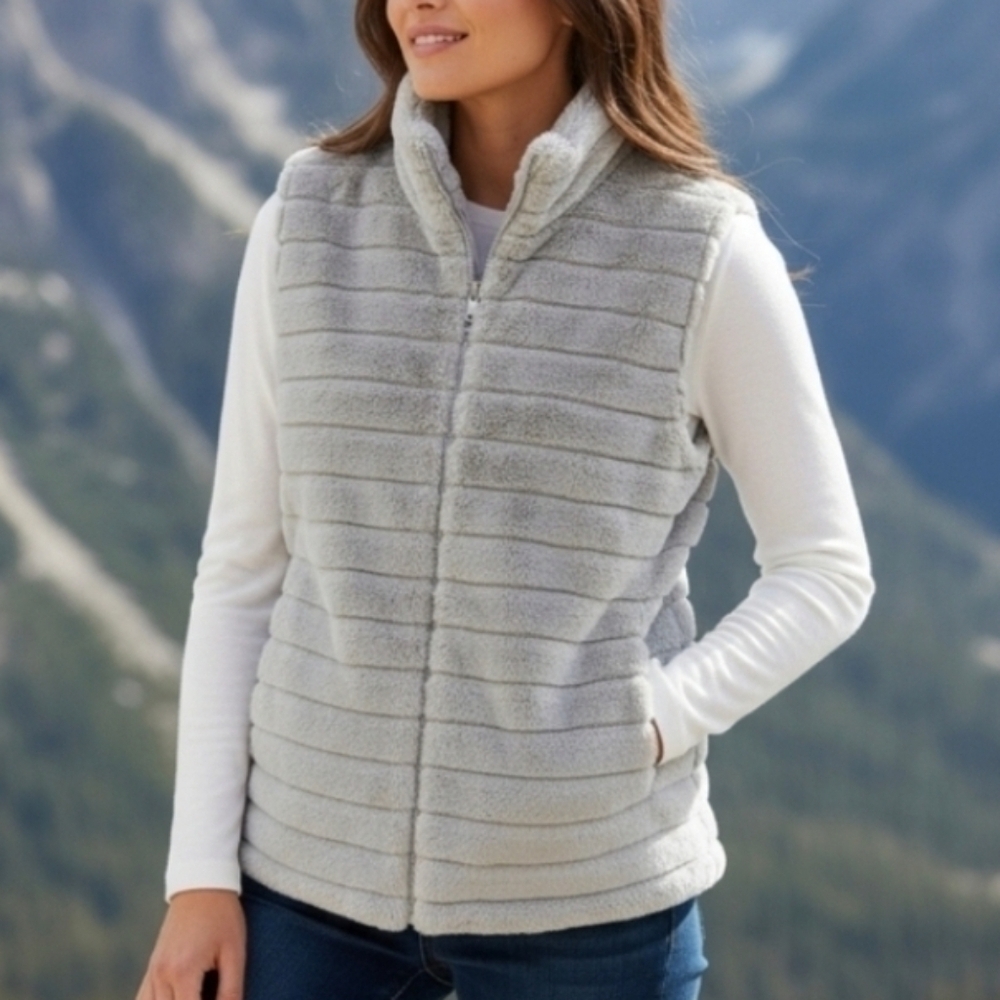 KATYDID | SUPER SOFT FAUX FUR MOCK NECK VEST